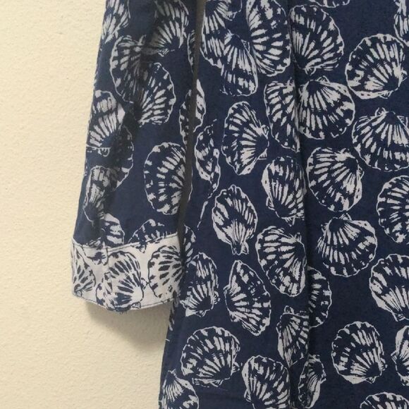 Talbots Navy and White Sea Shell Patterned Dress - Picture 4 of 7